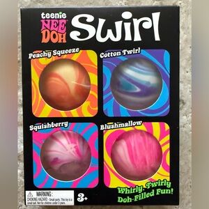 teenie NEE DOH Swirl Kids Sensory Squish Balls - Pink, Purple, Peach